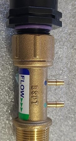 Brass hose tap connector with 20mm tap nipple